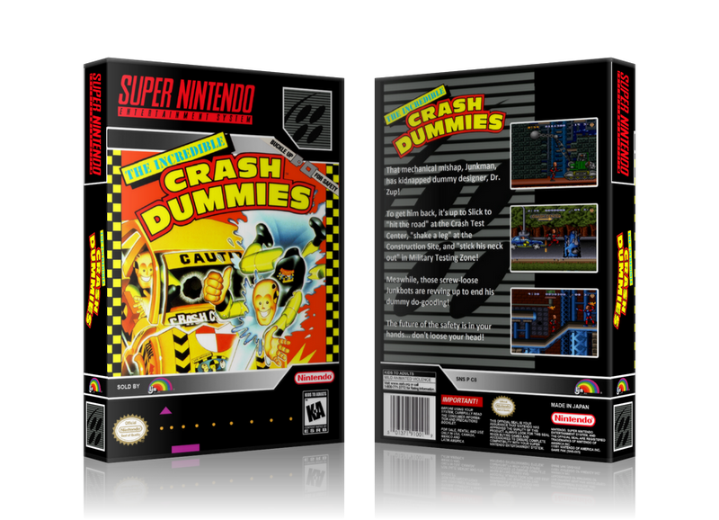 Incredible Crash Dummies Replacement Nintendo SNES Game Case Or Cover