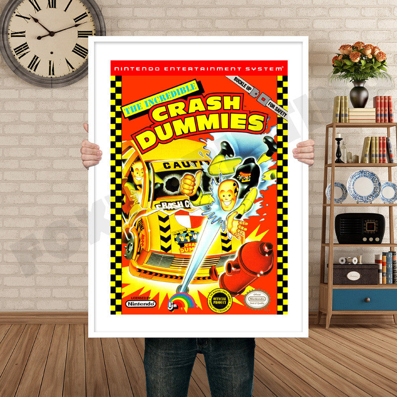 Incredible Crash Dummies Retro GAME INSPIRED THEME Nintendo NES Gaming A4 A3 A2 Or A1 Poster Art 301