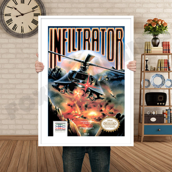 Infiltrator Retro Game Inspired Theme Nintendo NES Gaming