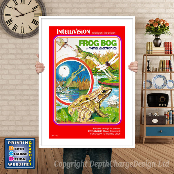 Intellivison Frogger Inspired Retro Gaming Poster