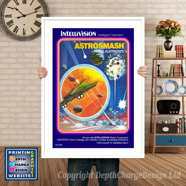Intellivison Auto Racing Inspired Retro Gaming Poster
