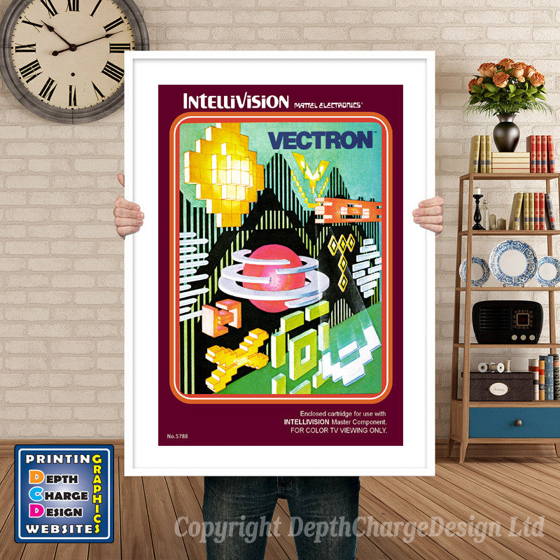 Intellivison Vectron inspired Retro Gaming Poster A4 A3 A2 Or A1