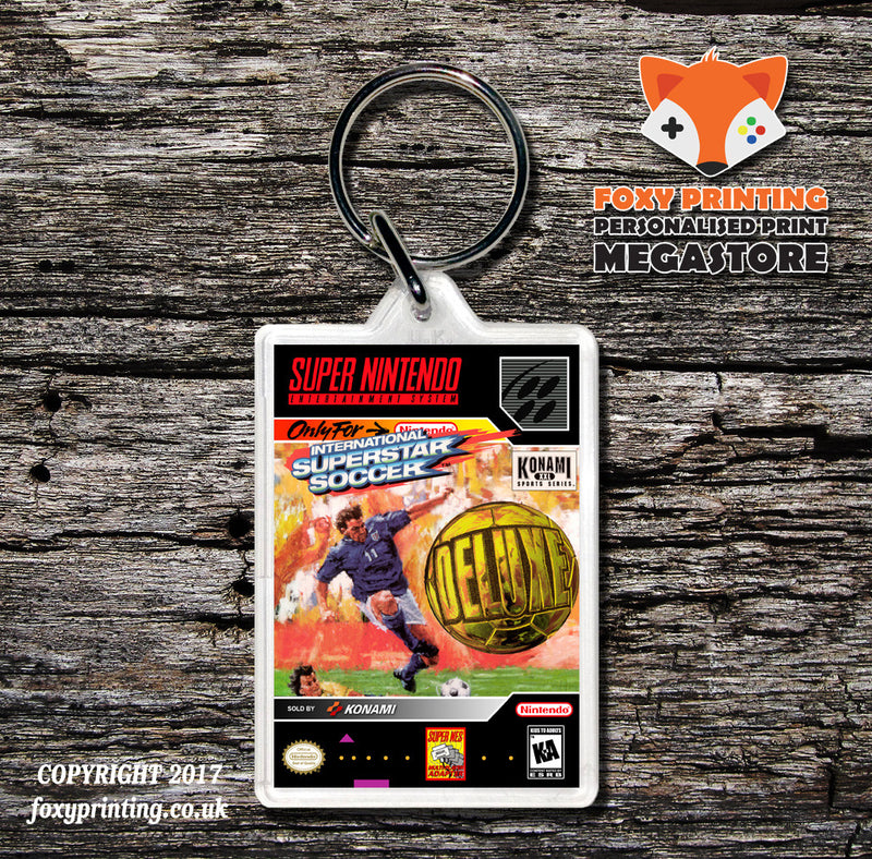 International Super Star Soccer Deluxe Game Inspired Retro Gaming Keyring