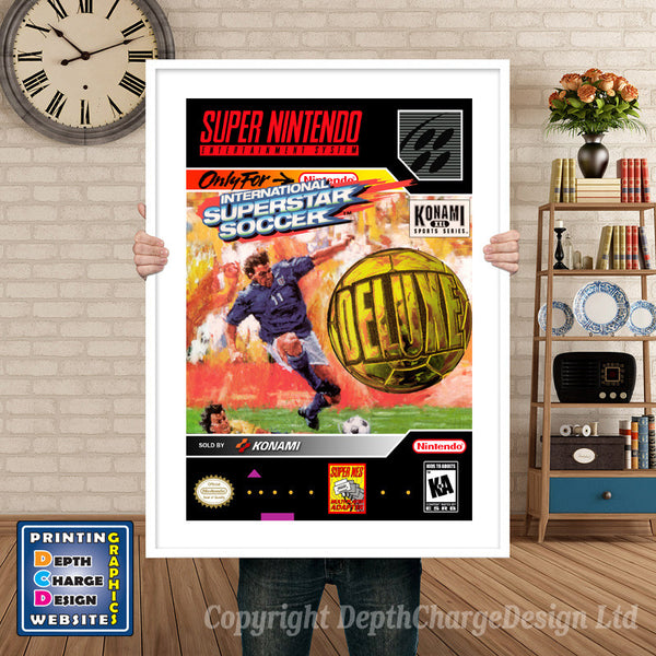 International Super Star Soccer Deluxe Super Nintendo Game Inspired Theme Retro