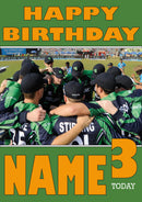 Ireland Cricket Team Huddle THEME INSPIRED Style PERSONALISED Kids Adult FUNNY Birthday Card