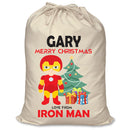 PERSONALISED Cartoon Inspired Super Hero Machine man GARY - XL Children's Christmas Santa Sack CUSTOMISE Present