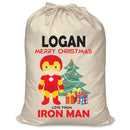 PERSONALISED Cartoon Inspired Super Hero Machine man LOGAN - XL Children's Christmas Santa Sack CUSTOMISE Present