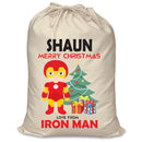 PERSONALISED Cartoon Inspired Super Hero Machine man SHAUN - XL Children's Christmas Santa Sack CUSTOMISE Present