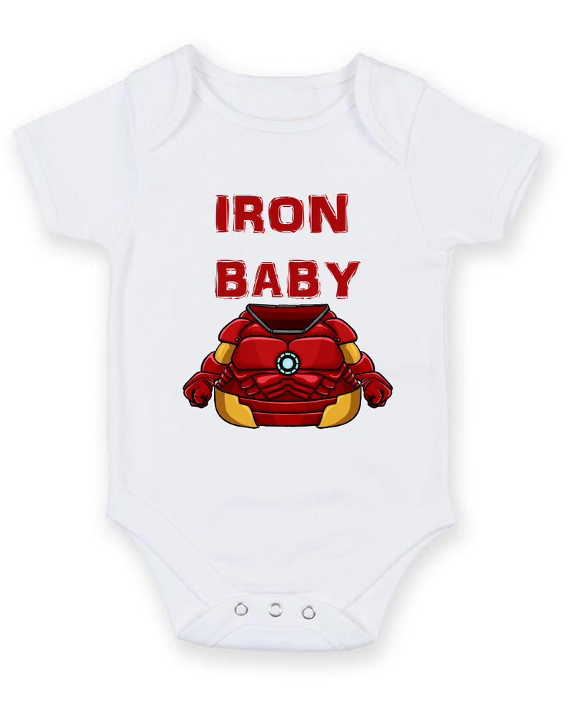 Iron Baby Personalised Baby Boy Girl Unisex Short Sleeve Bodysuit