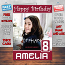 Isabelle Fuhrman In Orphan Theme Style Personalised Kids Inspired Movie Birthday Card (SA)