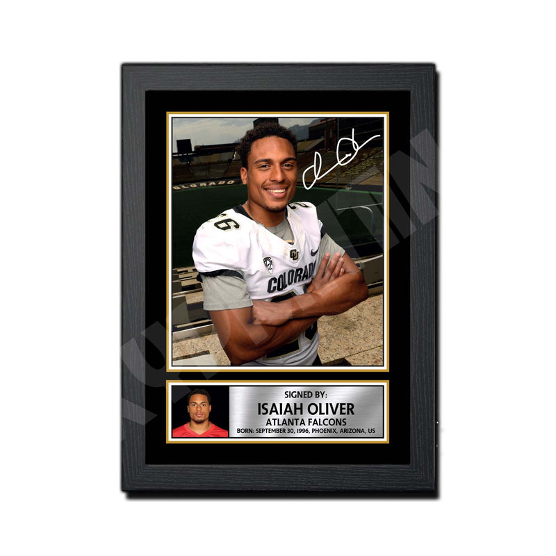 Isaiah Oliver 1 Limited Edition Football Signed Print - American Footballer