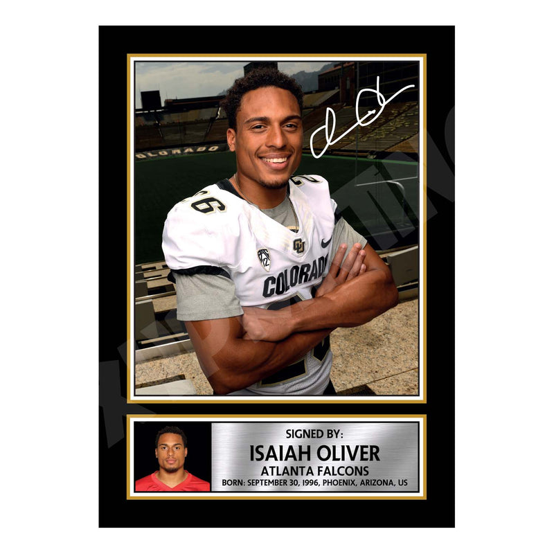 Isaiah Oliver 1 Limited Edition Football Signed Print - American Footballer