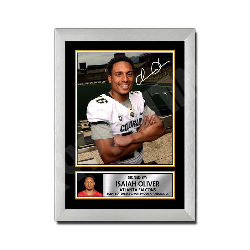Isaiah Oliver 1 Limited Edition Football Signed Print - American Footballer