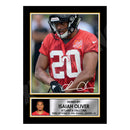 Isaiah Oliver 2 Limited Edition Football Signed Print - American Footballer