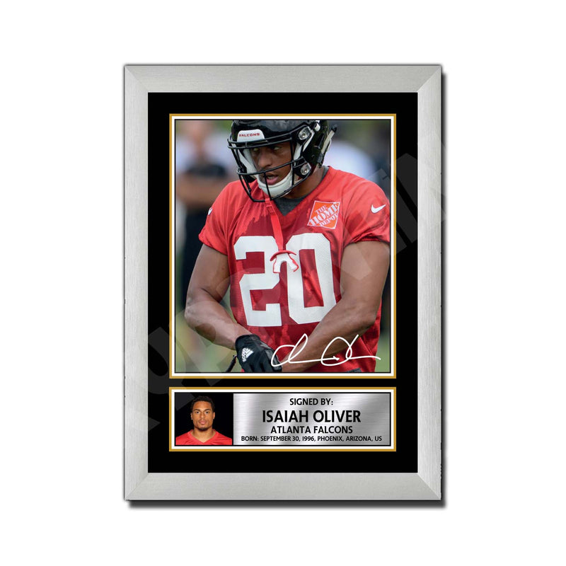 Isaiah Oliver 2 Limited Edition Football Signed Print - American Footballer