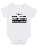 Its All Shits Plus Giggles Personalised Baby Boy Girl Unisex Short Sleeve Bodysuit