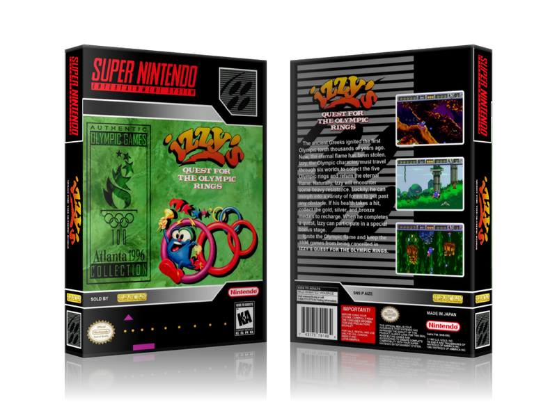 Izzys Quest For The Olympic Rings Replacement Nintendo SNES Game Case Or Cover