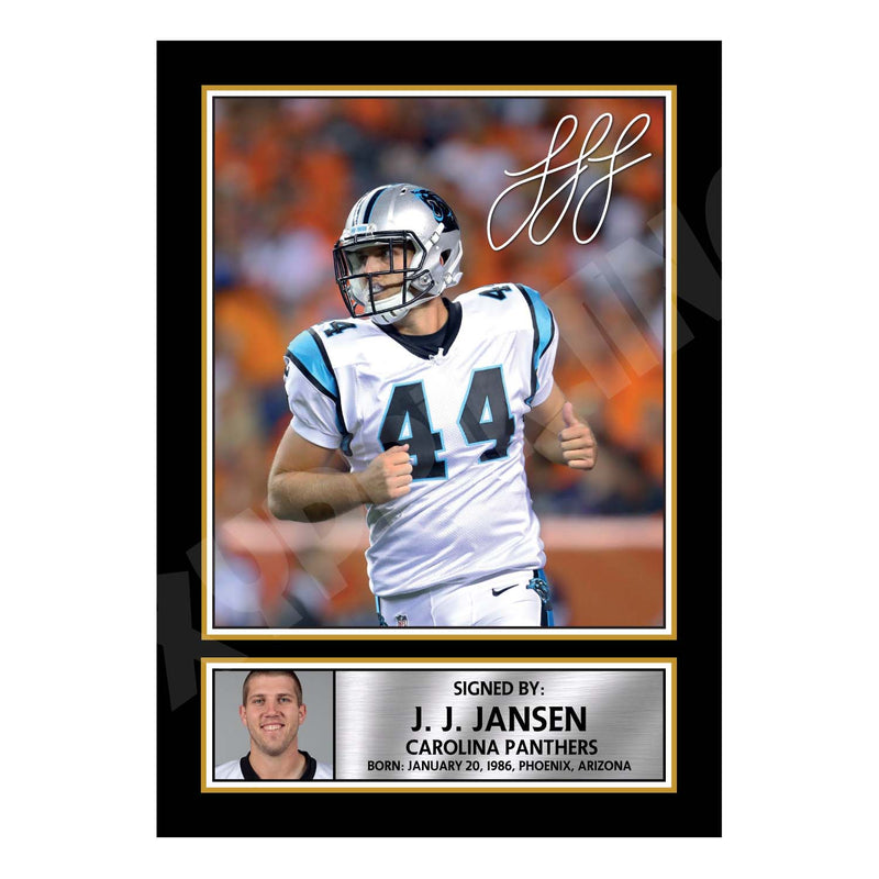 J. J. Jansen 1 Limited Edition Football Signed Print - American Footballer