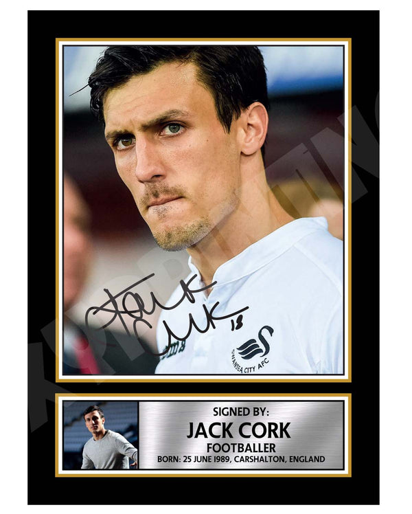 JACK CORK Football Player Printed Signature Print