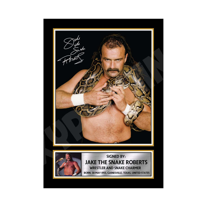 JAKE THE SNAKE ROBERTS Limited Edition MMA Wrestler Signed Print - MMA Wrestling