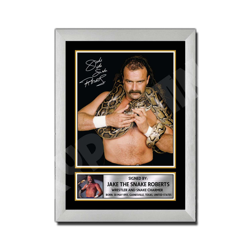JAKE THE SNAKE ROBERTS Limited Edition MMA Wrestler Signed Print - MMA Wrestling