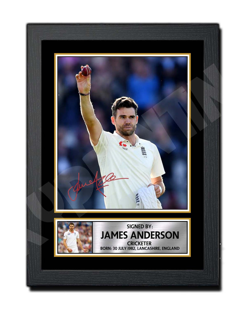 JAMES ANDERSON Limited Edition Cricketer Signed Print - Cricket Player