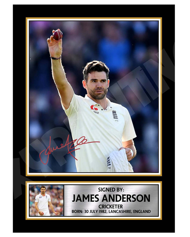 JAMES ANDERSON Limited Edition Cricketer Signed Print - Cricket Player