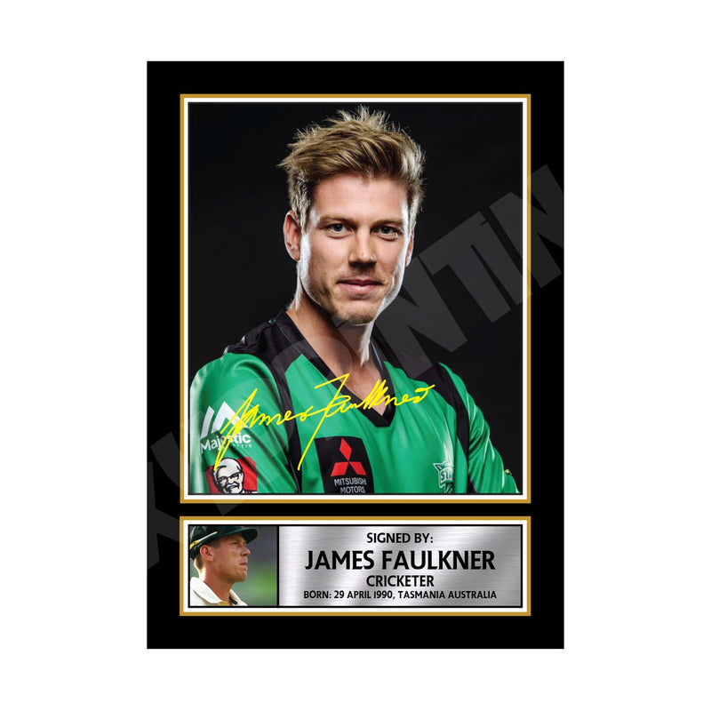 JAMES FAULKNER Limited Edition Cricketer Signed Print - Cricket Player