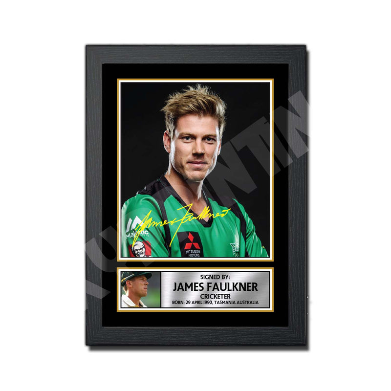 JAMES FAULKNER Limited Edition Cricketer Signed Print - Cricket Player