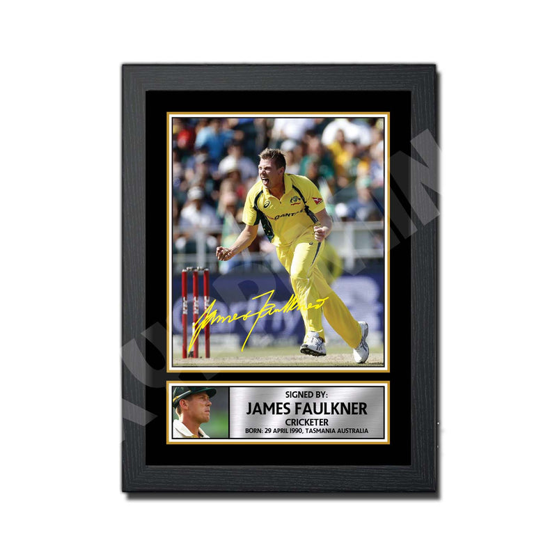JAMES FAULKNER 2 Limited Edition Cricketer Signed Print - Cricket Player