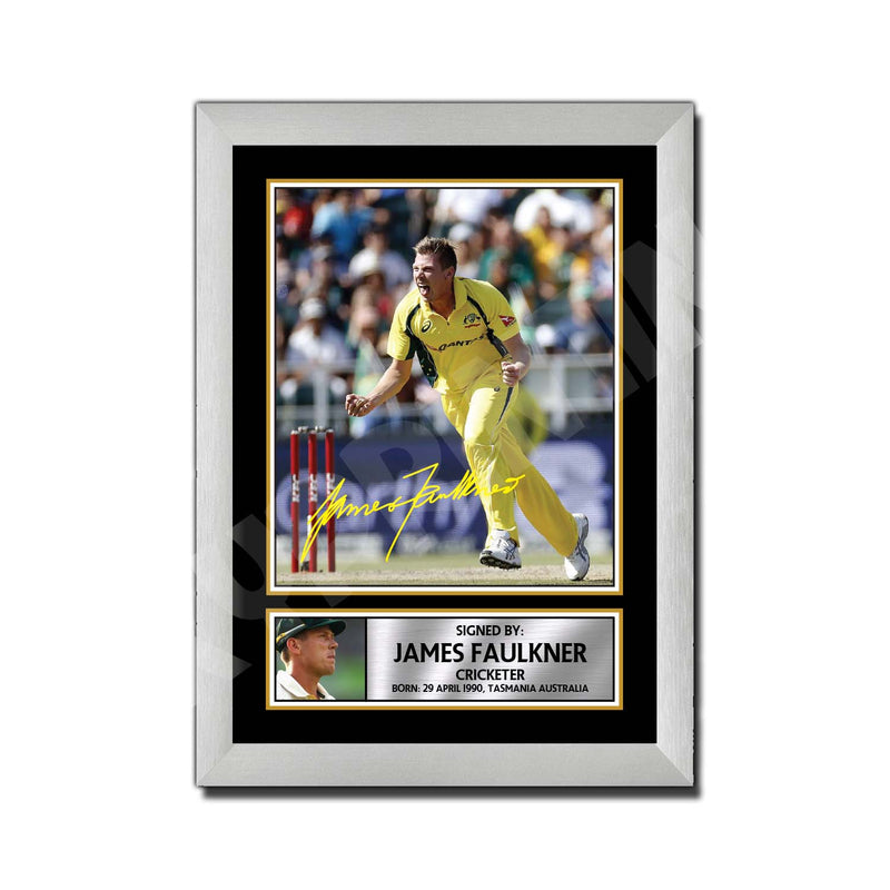 JAMES FAULKNER 2 Limited Edition Cricketer Signed Print - Cricket Player