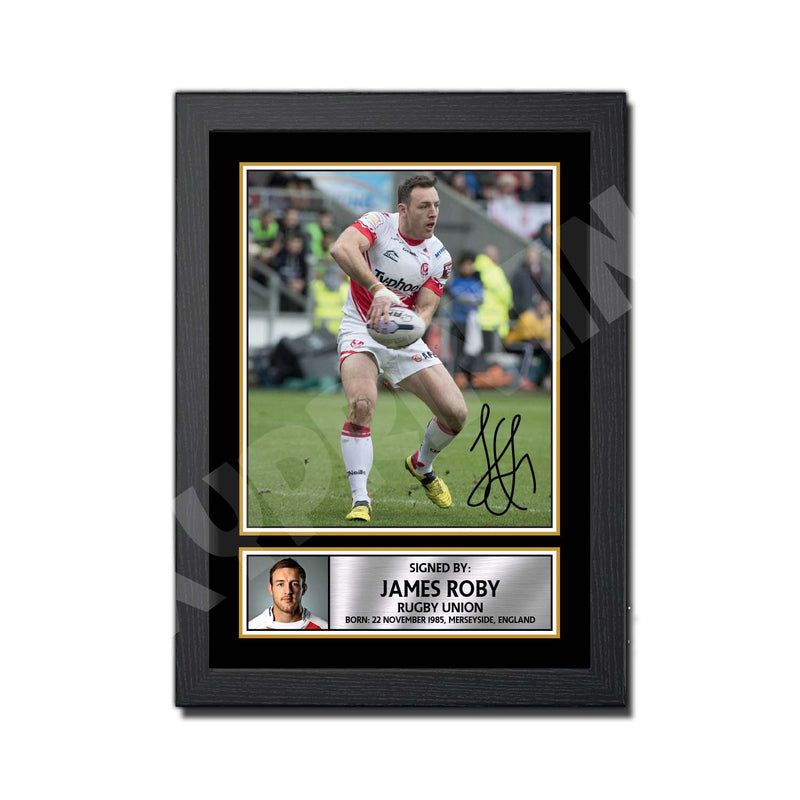 JAMES ROBY 1 Limited Edition Rugby Player Signed Print - Rugby