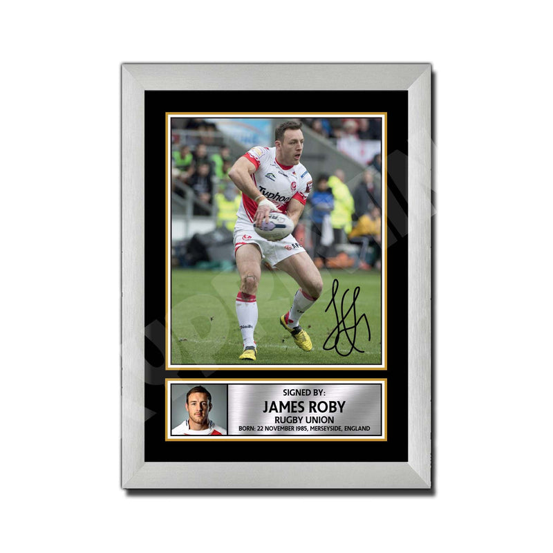 JAMES ROBY 1 Limited Edition Rugby Player Signed Print - Rugby