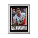 JAMES ROBY 2 Limited Edition Rugby Player Signed Print - Rugby