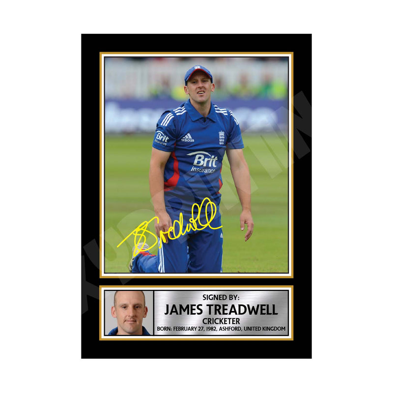 JAMES TREADWELL Limited Edition Cricketer Signed Print - Cricket Player