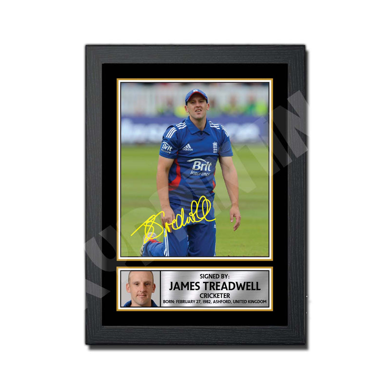 JAMES TREADWELL Limited Edition Cricketer Signed Print - Cricket Player