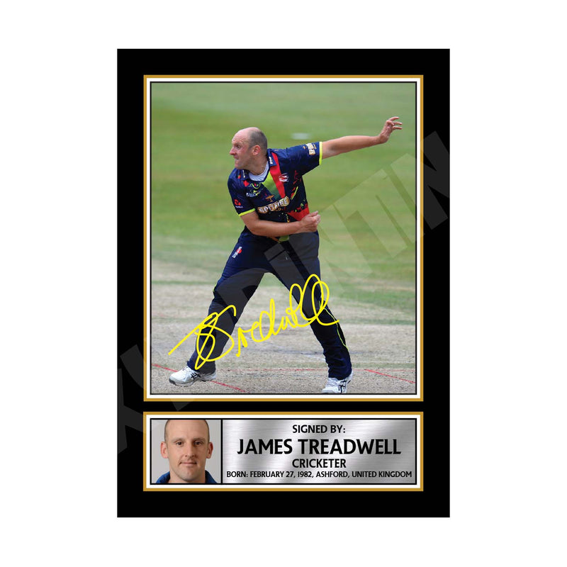 JAMES TREADWELL 2 Limited Edition Cricketer Signed Print - Cricket Player