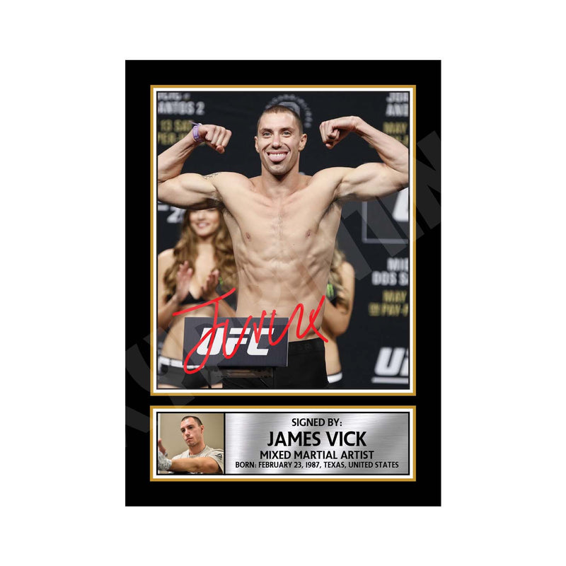 JAMES VICK Limited Edition MMA Wrestler Signed Print - MMA Wrestling