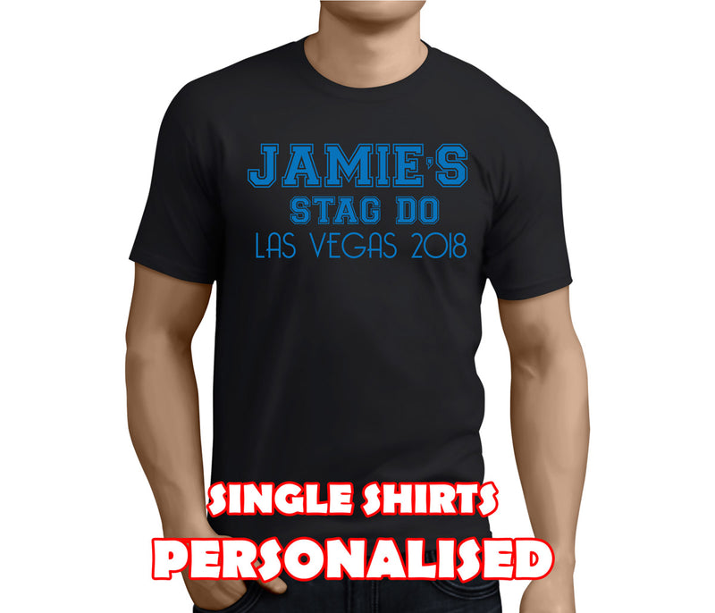 Las Vegas Colour Custom Stag T-Shirt - Any Name - Party Tee