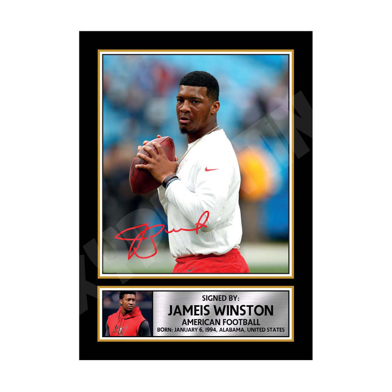 JAMIES WINSTON 2 Limited Edition Football Signed Print - American Footballer