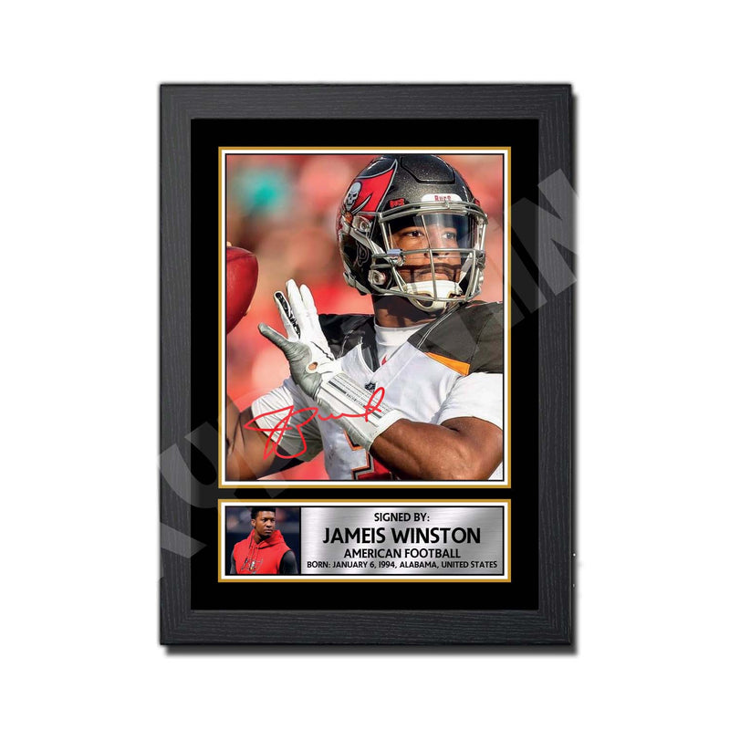 JAMIES WINSTON (1) Limited Edition Football Signed Print - American Footballer