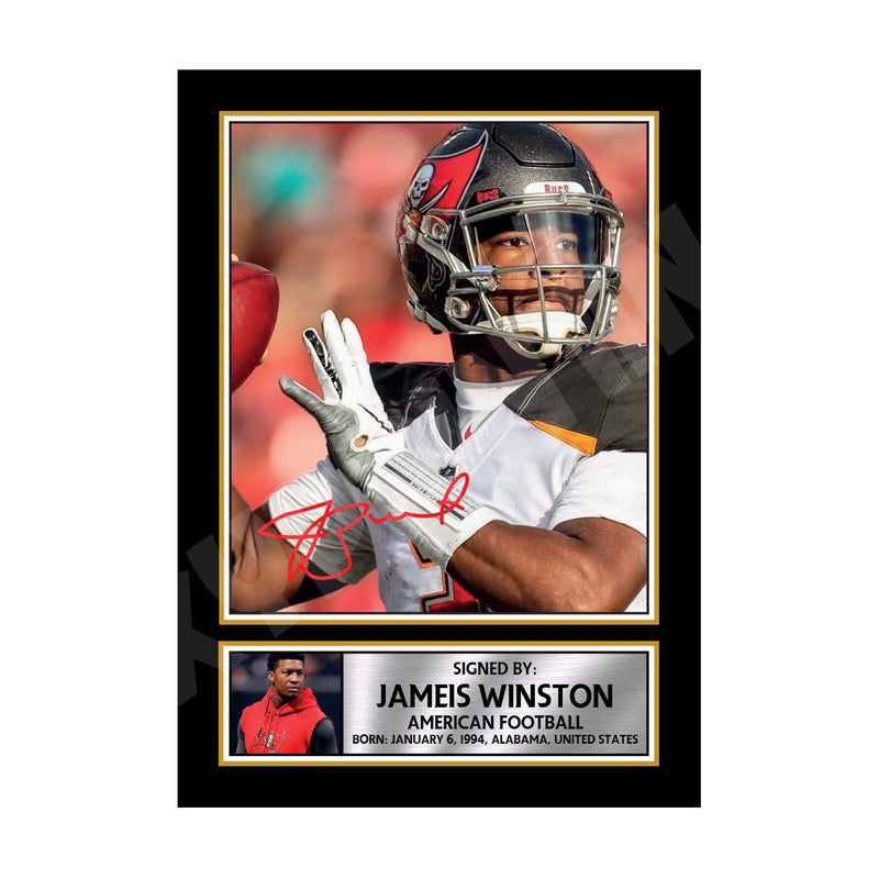 JAMIES WINSTON (1) Limited Edition Football Signed Print - American Footballer