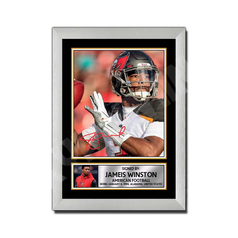 JAMIES WINSTON (1) Limited Edition Football Signed Print - American Footballer