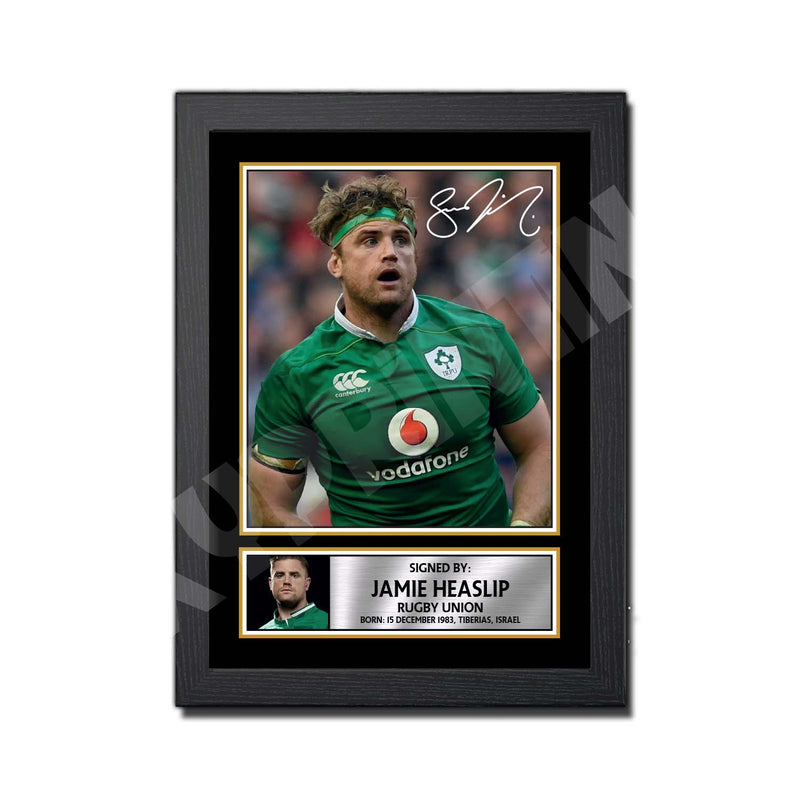 JAMIE HEASLIP 1 Limited Edition Rugby Player Signed Print - Rugby