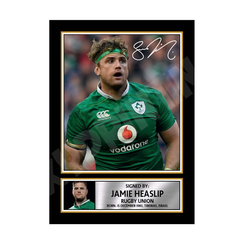 JAMIE HEASLIP 1 Limited Edition Rugby Player Signed Print - Rugby