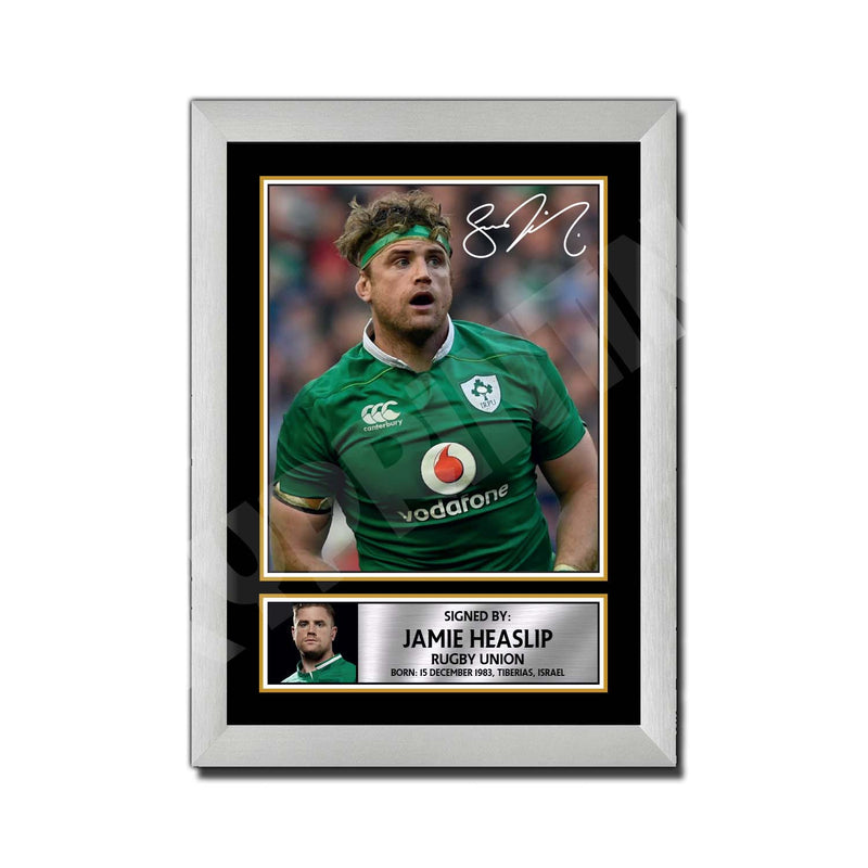 JAMIE HEASLIP 1 Limited Edition Rugby Player Signed Print - Rugby