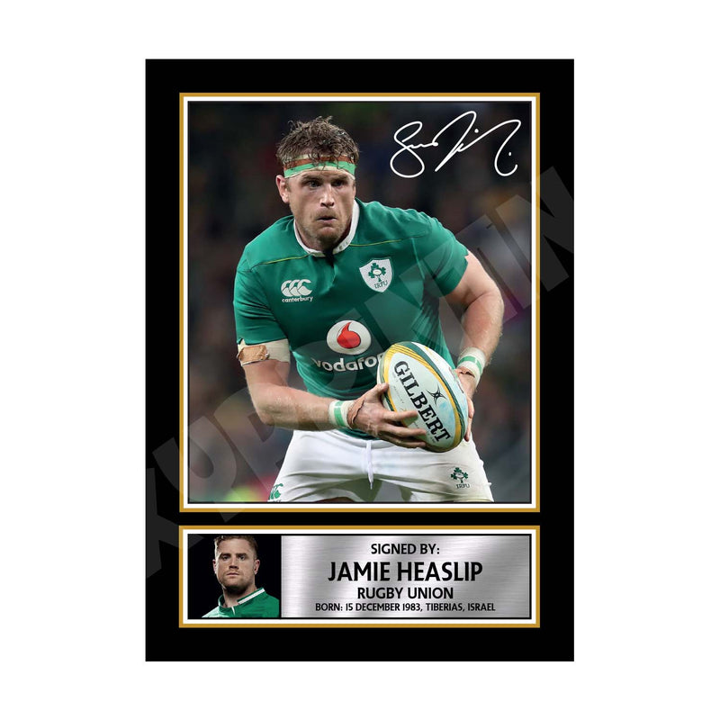 JAMIE HEASLIP 2 Limited Edition Rugby Player Signed Print - Rugby
