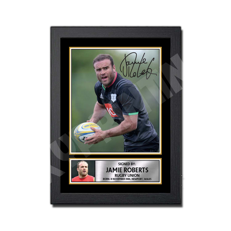 JAMIE ROBERTS 1 Limited Edition Rugby Player Signed Print - Rugby