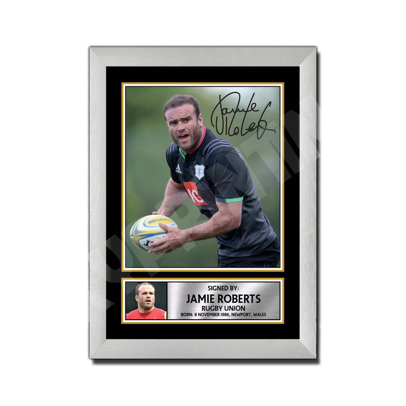 JAMIE ROBERTS 1 Limited Edition Rugby Player Signed Print - Rugby