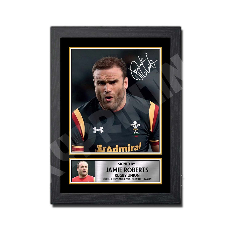 JAMIE ROBERTS 2 Limited Edition Rugby Player Signed Print - Rugby